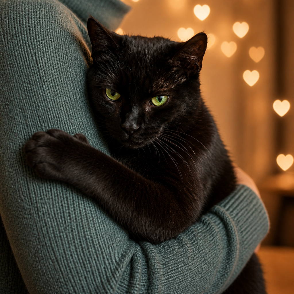 Ravi clinging to a teal sweater
